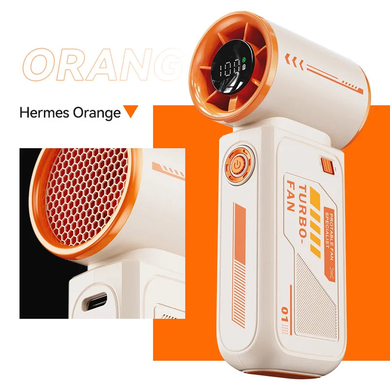 3600Mah High Speed Turbo Small Air Cannon Handheld Fan Portable Digital Display Electric Fan USB Charging Fan Outdoor Mini Fan