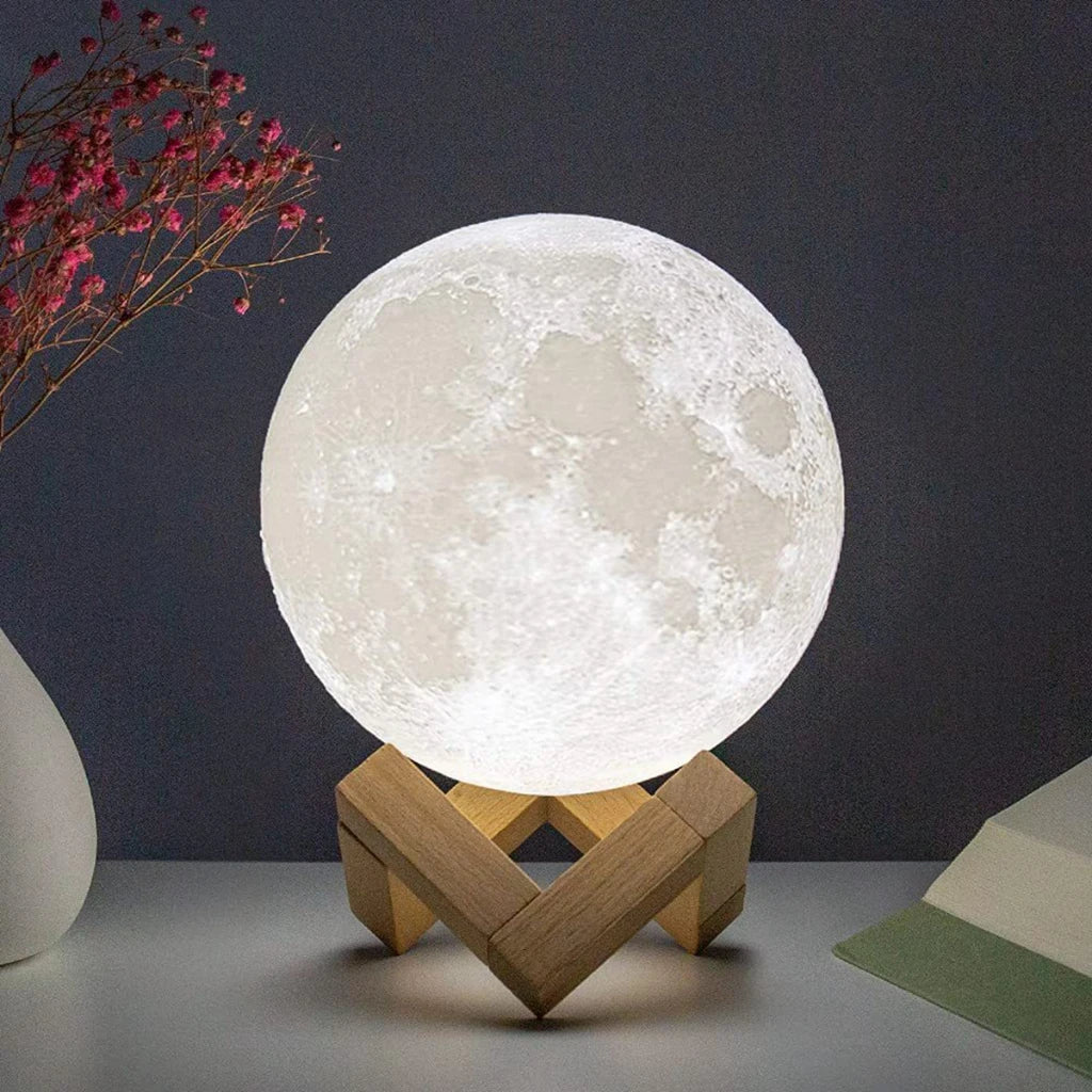 6CM 8CM Moon Shape Night Light Warm/Cool White Globe Bedside Lamp Multicolor Toggle Switch LED Light with Battery Powered