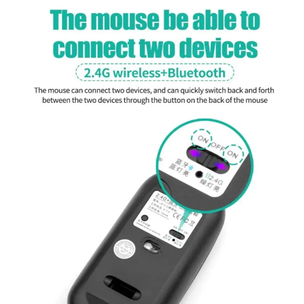 Portable 2.4G Wireless Keyboard Mouse Set 2 Modes Ultra-Thin Keyboard Mouse Combo Bluetooth 5.0 Bluetooth Keyboard for Laptop