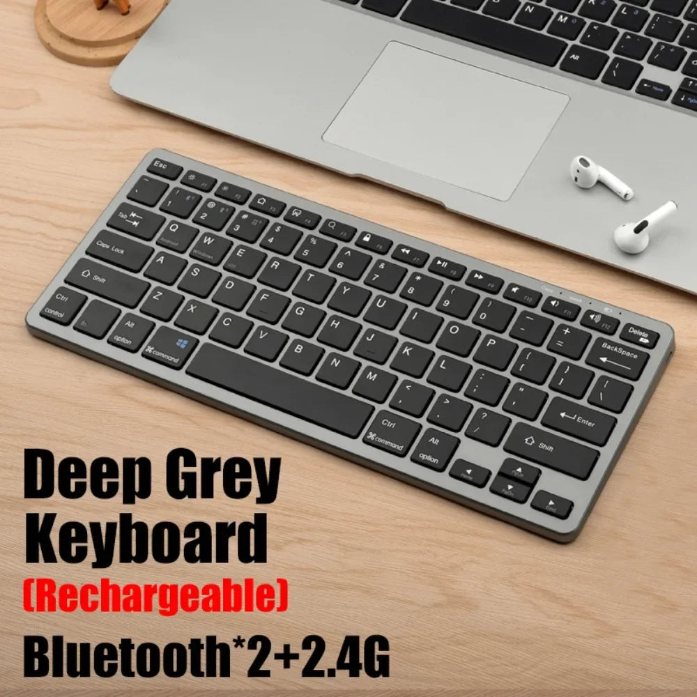 Portable 2.4G Wireless Keyboard Mouse Set 2 Modes Ultra-Thin Keyboard Mouse Combo Bluetooth 5.0 Bluetooth Keyboard for Laptop