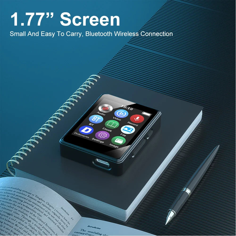 Mini MP3 MP4 Player Bluetooth 5.0 1.8-Inch Portable Music Player with Internal Speaker