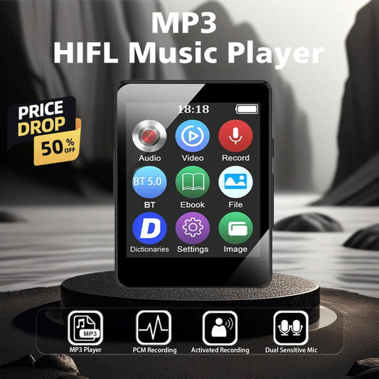 Mini MP3 MP4 Player Bluetooth 5.0 1.8-Inch Portable Music Player with Internal Speaker