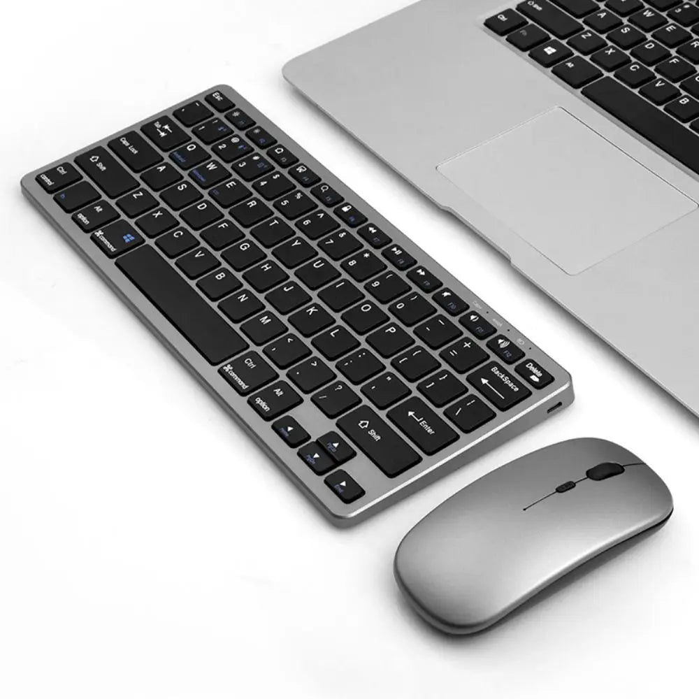 Portable 2.4G Wireless Keyboard Mouse Set 2 Modes Ultra-Thin Keyboard Mouse Combo Bluetooth 5.0 Bluetooth Keyboard for Laptop