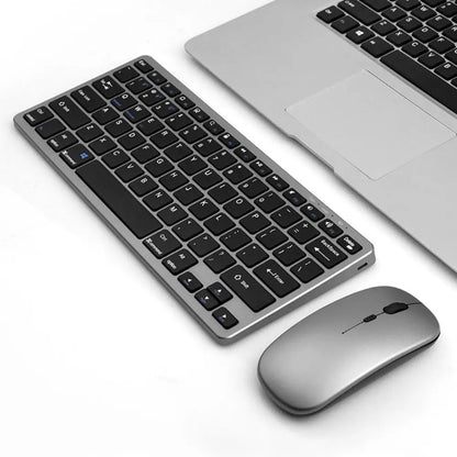 Portable 2.4G Wireless Keyboard Mouse Set 2 Modes Ultra-Thin Keyboard Mouse Combo Bluetooth 5.0 Bluetooth Keyboard for Laptop