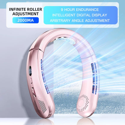 2026 8000Mah Air Cooler USB Hanging Neck Fan Portable Bladeless Mini Rechargeable Mute LED Digital Display Electric Fans