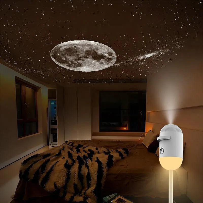 Mini Galaxy Star Projector Two in One Night Light Home Background Atmosphere Light Bedroom Car Decoration Children'S Gift