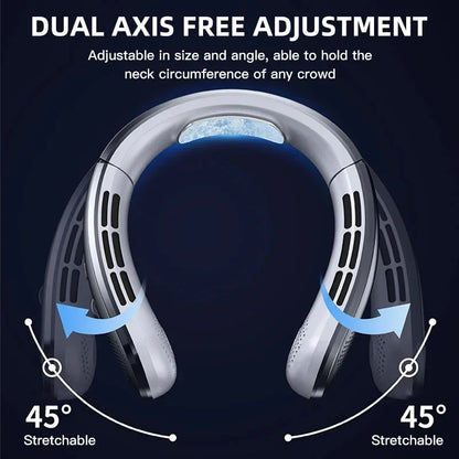 2026 8000Mah Air Cooler USB Hanging Neck Fan Portable Bladeless Mini Rechargeable Mute LED Digital Display Electric Fans
