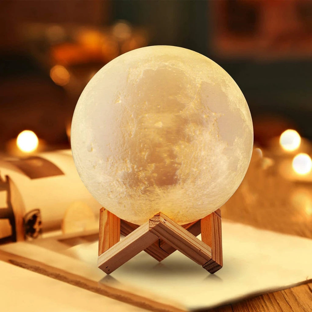 6CM 8CM Moon Shape Night Light Warm/Cool White Globe Bedside Lamp Multicolor Toggle Switch LED Light with Battery Powered