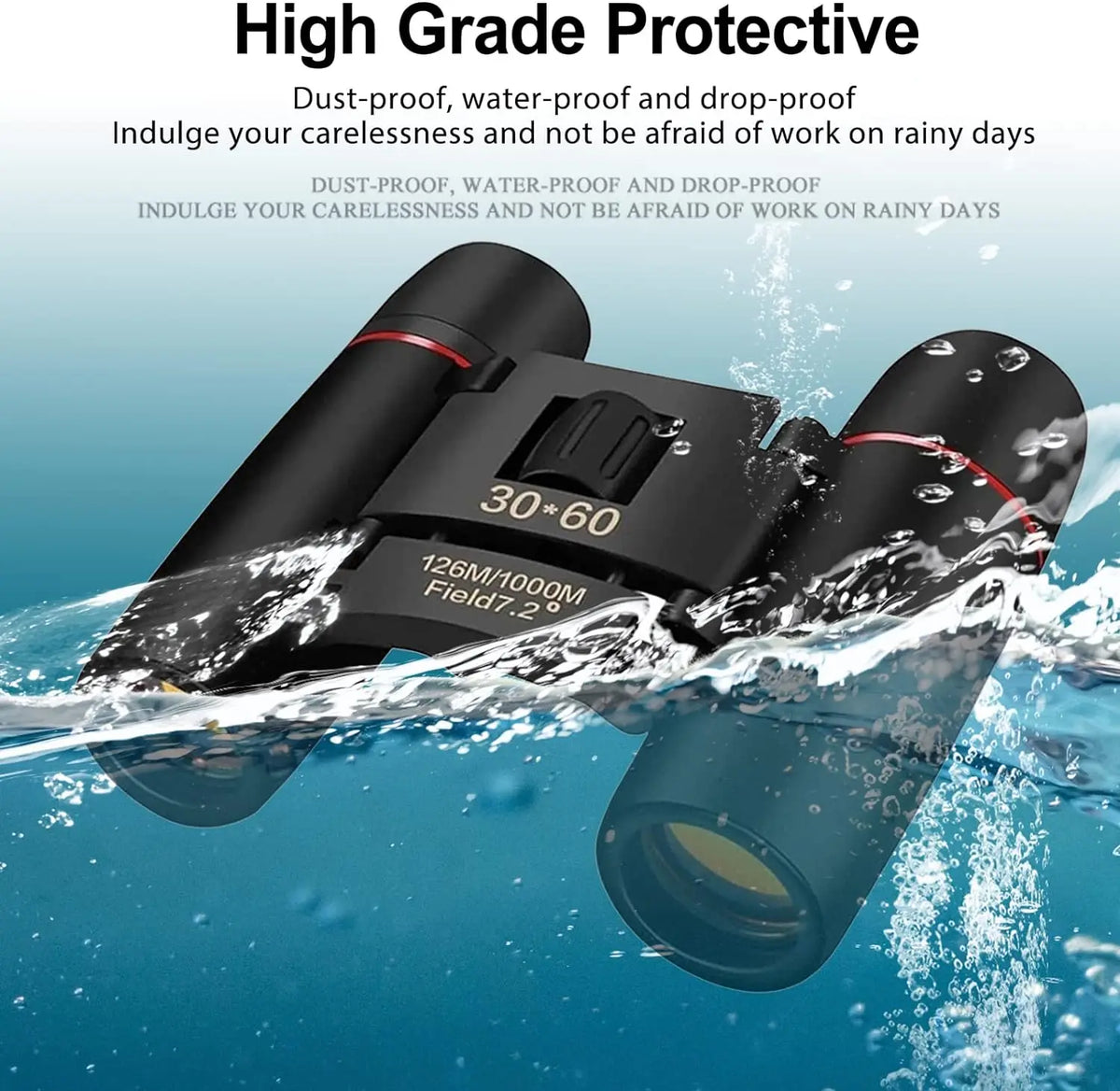Professional 30X60 Telescope Mini Compact Folding Binoculars HD Portable for Child Outdoor Bird Watching Camping Travel Gift