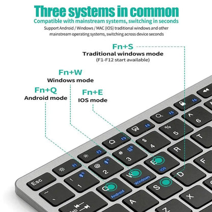 Portable 2.4G Wireless Keyboard Mouse Set 2 Modes Ultra-Thin Keyboard Mouse Combo Bluetooth 5.0 Bluetooth Keyboard for Laptop