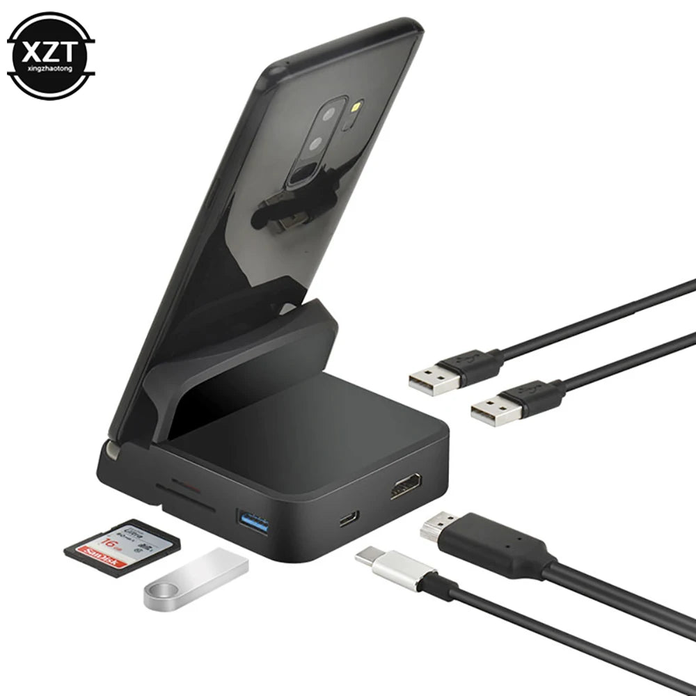 7 in 1 Type C USB Hub Phone Chargeing Docking Station Dex Pad USB C to Hdmi-Compatible Power Charger for Macbook Samsung S20