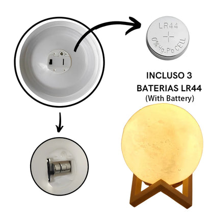 6CM 8CM Moon Shape Night Light Warm/Cool White Globe Bedside Lamp Multicolor Toggle Switch LED Light with Battery Powered