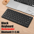 Portable 2.4G Wireless Keyboard Mouse Set 2 Modes Ultra-Thin Keyboard Mouse Combo Bluetooth 5.0 Bluetooth Keyboard for Laptop