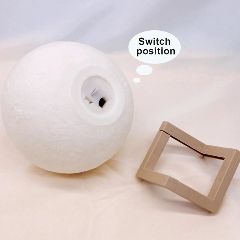 6CM 8CM Moon Shape Night Light Warm/Cool White Globe Bedside Lamp Multicolor Toggle Switch LED Light with Battery Powered