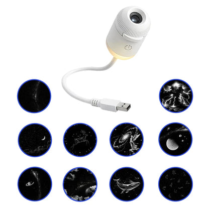Mini Galaxy Star Projector Two in One Night Light Home Background Atmosphere Light Bedroom Car Decoration Children'S Gift